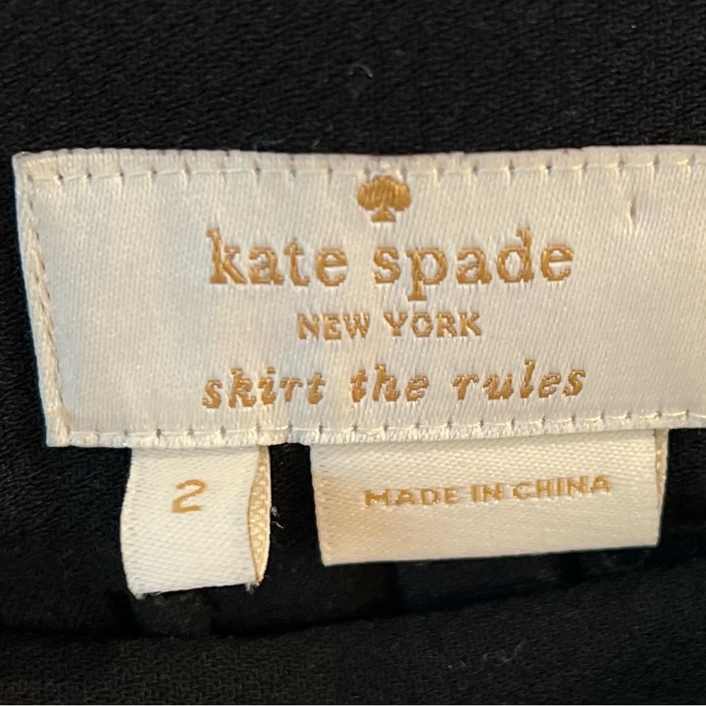 Kate Spade Black Pleated Midi Skirt size 2